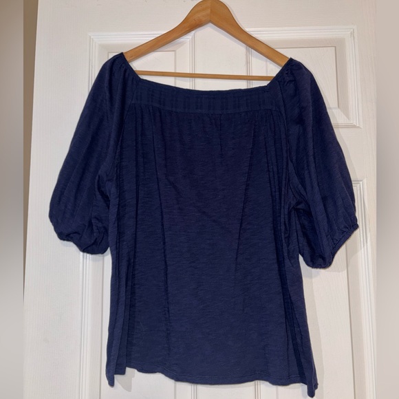 KNOX ROSE Women's Puff Short Sleeve Square Neck Top -Navy Size XL - Picture 3 of 6
